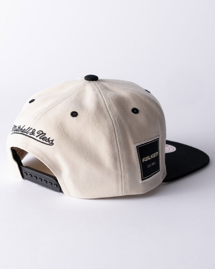 FALKEN X MITCHELL & NESS SNAPBACK — CREAM & BLACK