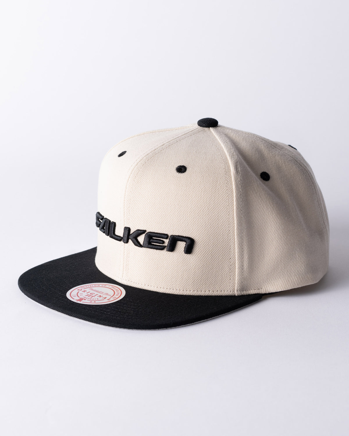FALKEN X MITCHELL & NESS SNAPBACK — CREAM & BLACK