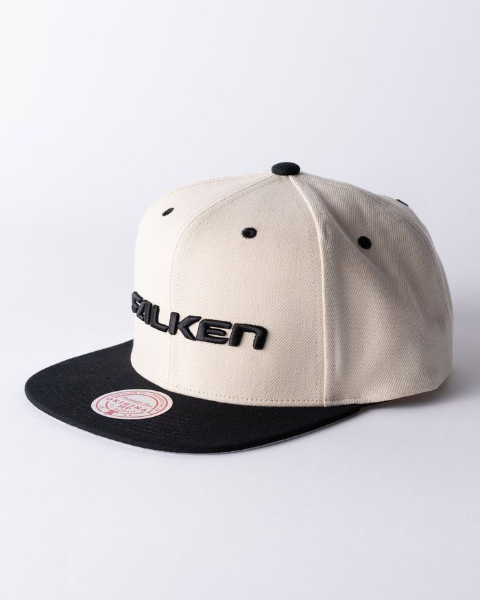 FALKEN X MITCHELL & NESS SNAPBACK — CREAM & BLACK