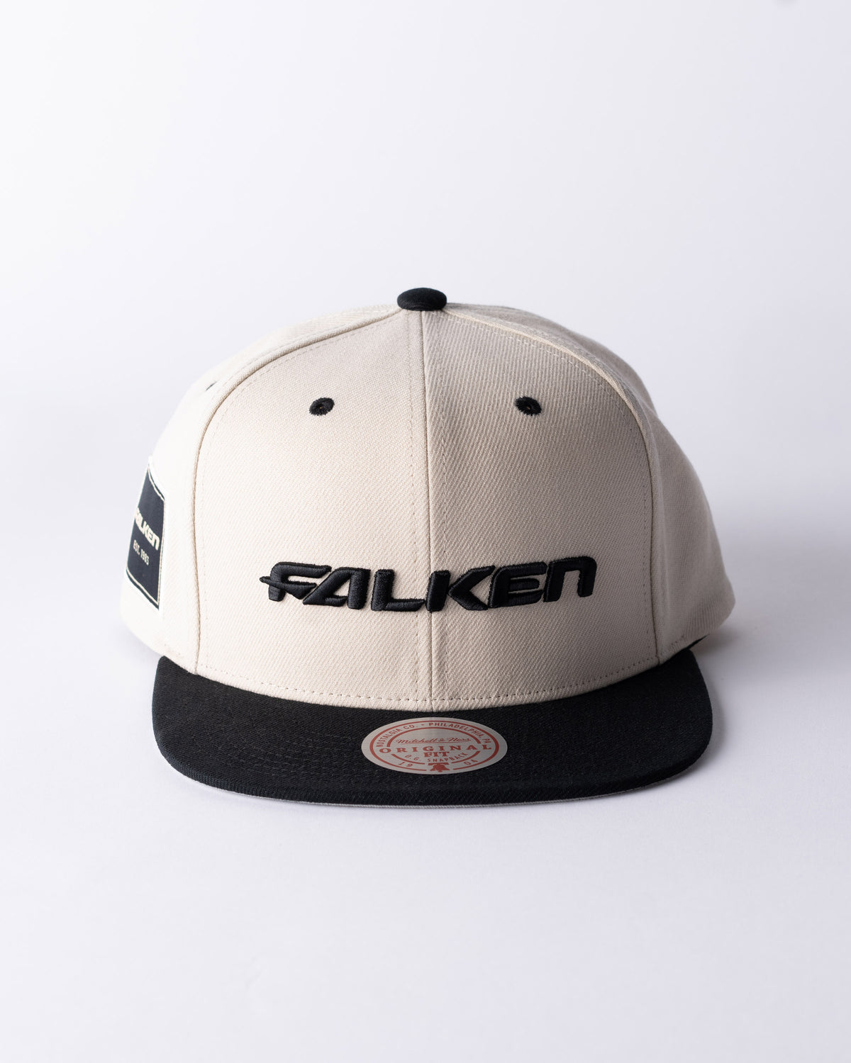 FALKEN X MITCHELL & NESS SNAPBACK — CREAM & BLACK