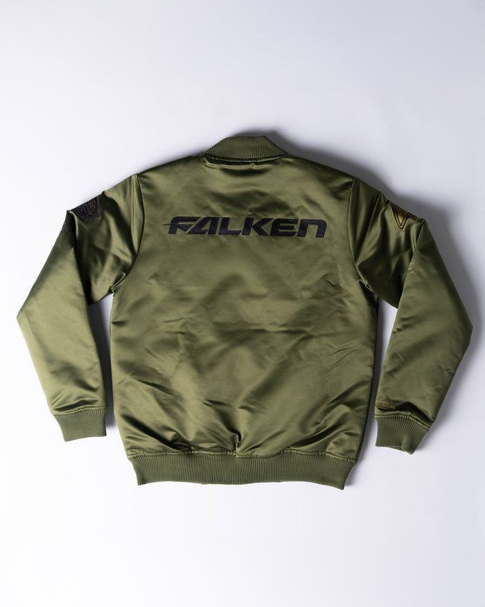 FALKEN x MITCHELL & NESS WILDPEAK SATIN BOMBER JACKET