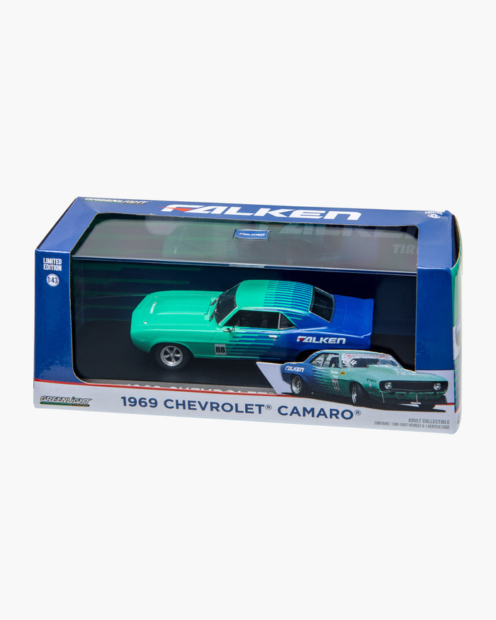 TOY CAR - FALKEN TIRES DIECAST - GREENLIGHT- 1969 CHEVY CAMARO #88, 1:43 SCALE
