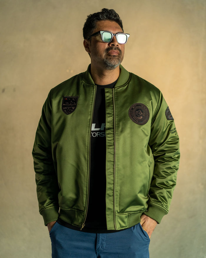 FALKEN x MITCHELL & NESS WILDPEAK SATIN BOMBER JACKET