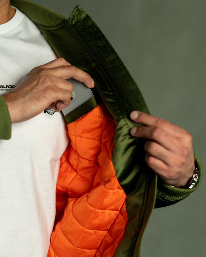 FALKEN x MITCHELL & NESS WILDPEAK SATIN BOMBER JACKET
