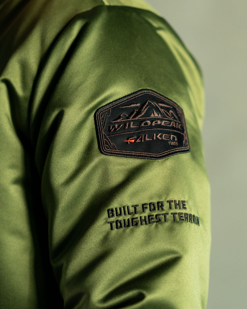 FALKEN x MITCHELL & NESS WILDPEAK SATIN BOMBER JACKET