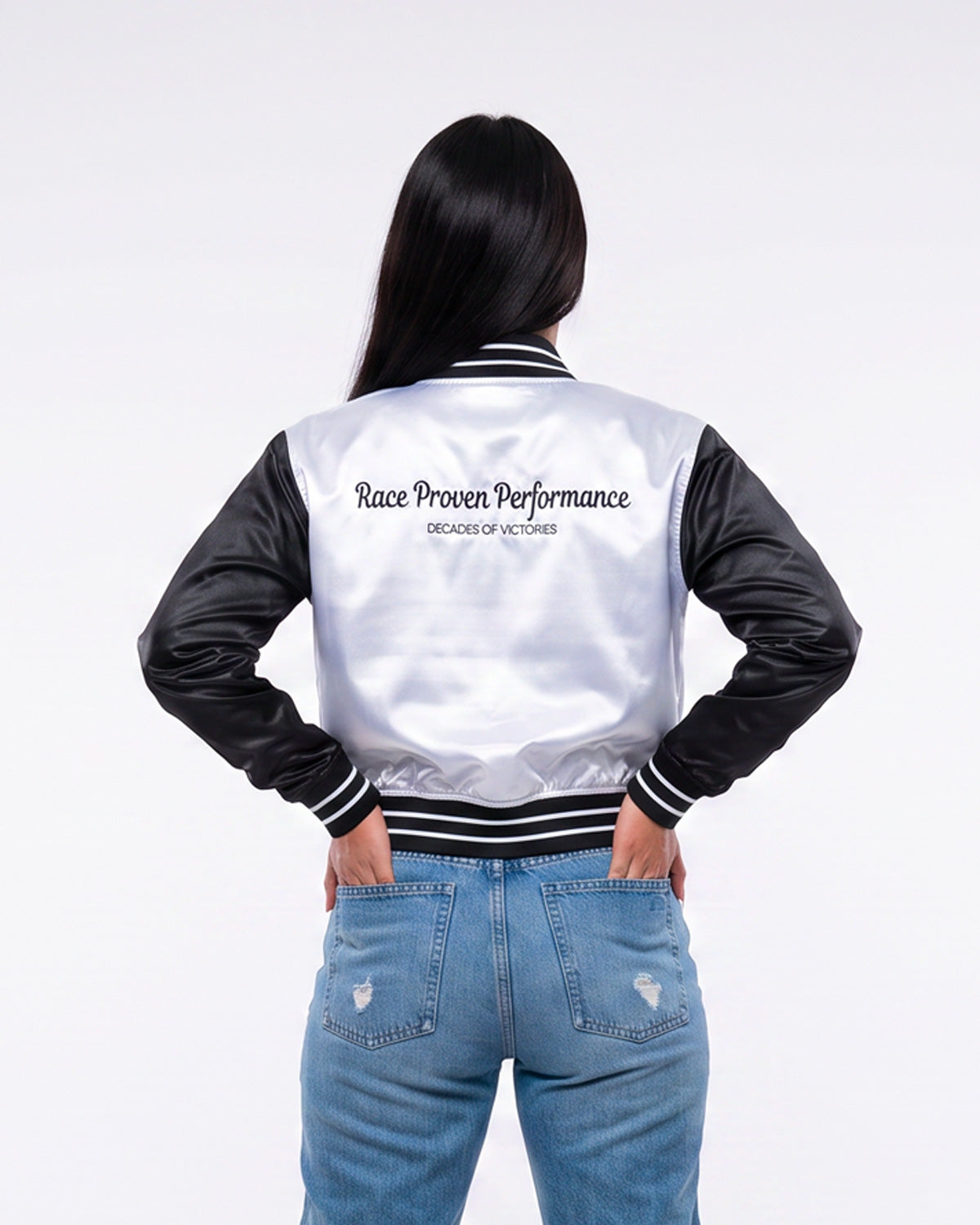 FALKEN X MITCHELL & NESS WOMEN'S CROPPED BOMBER JACKET